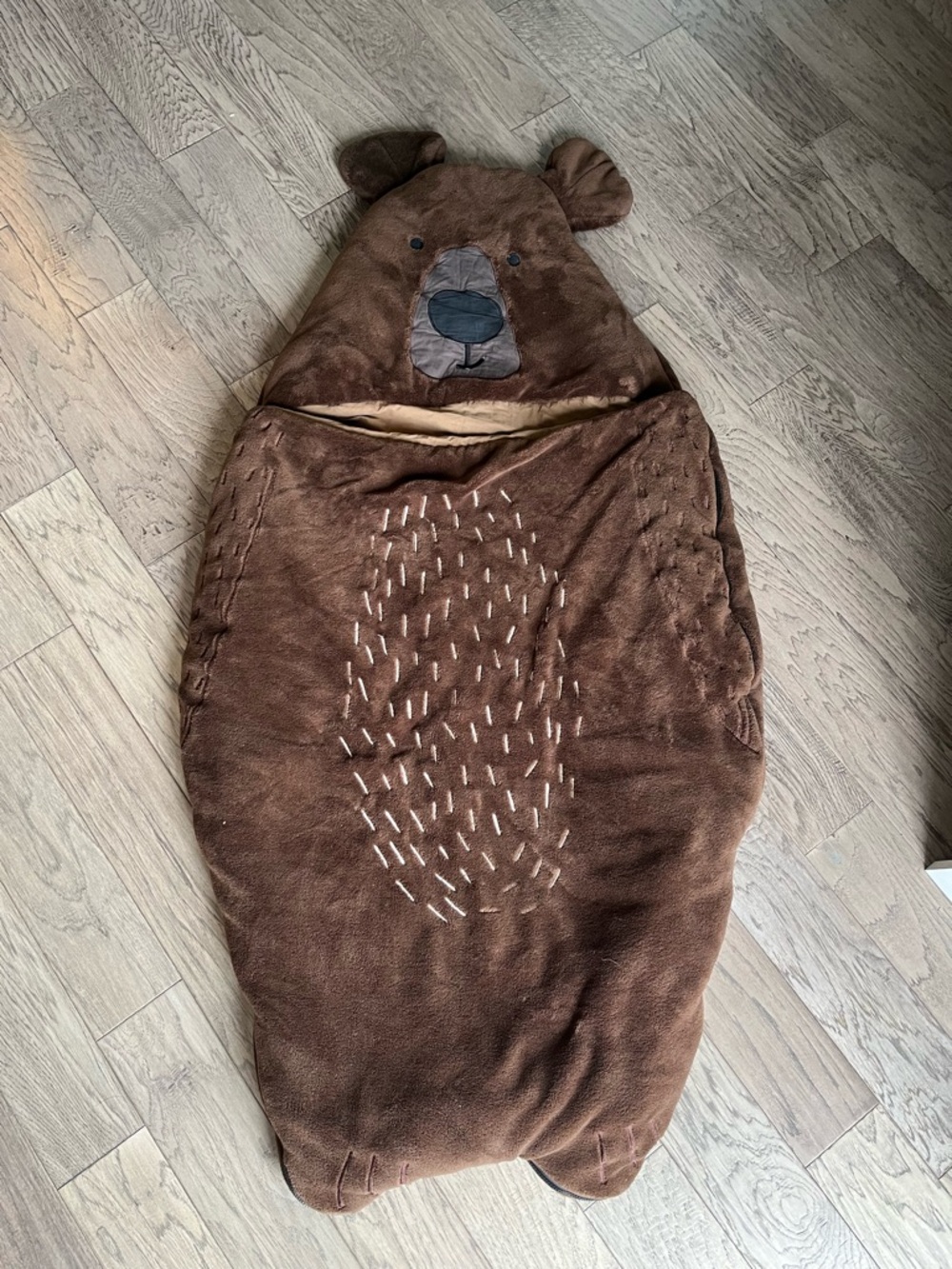 Coco Village Bear Shaped Plush Sleeping Bag - Brown Bear Design